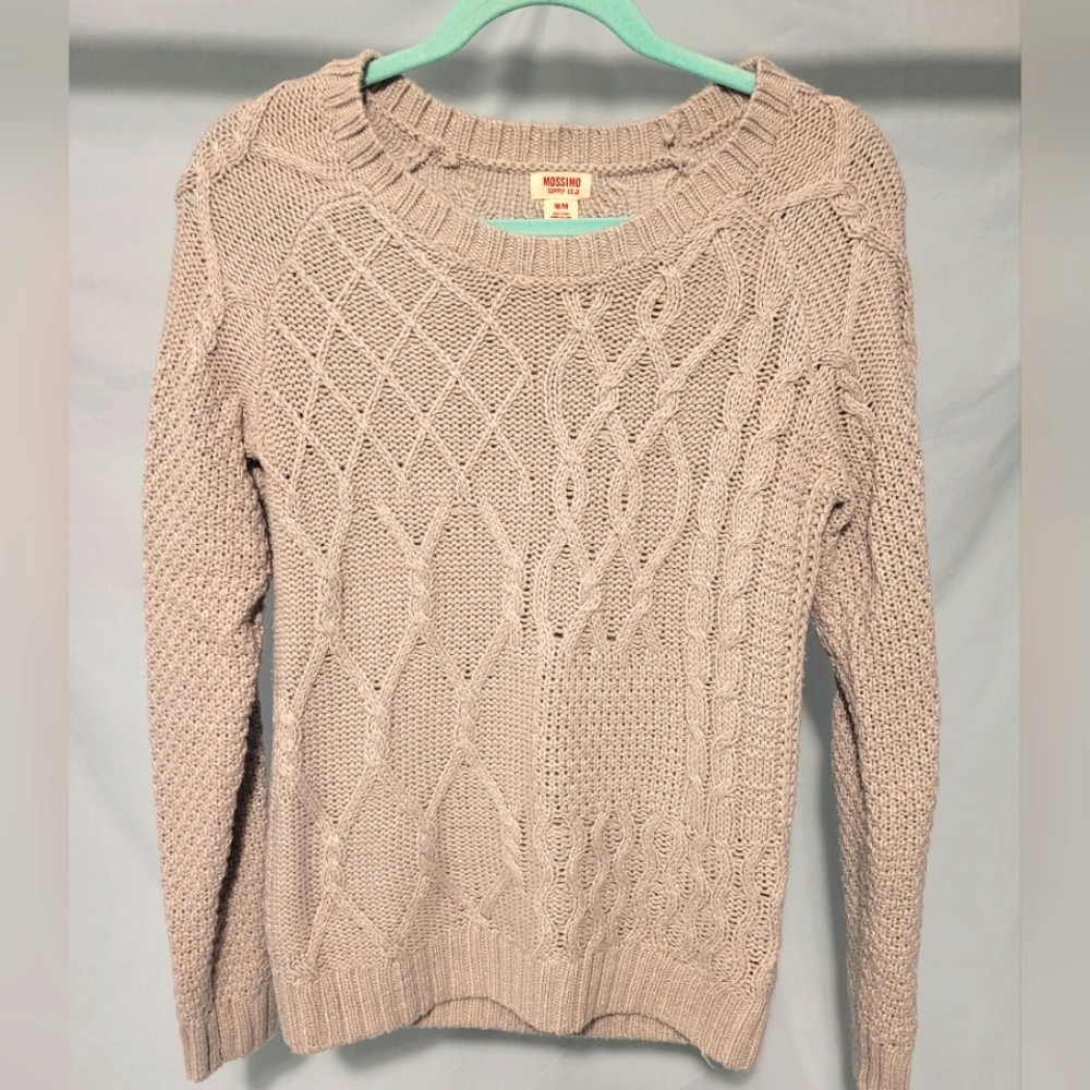 Silver Mossimo Supply Co. Cable Knit Sweater